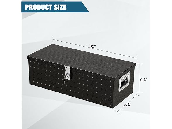 OUTLANE Heavy Duty Aluminum Underbody Truck Tool Box – 30x13x9.6