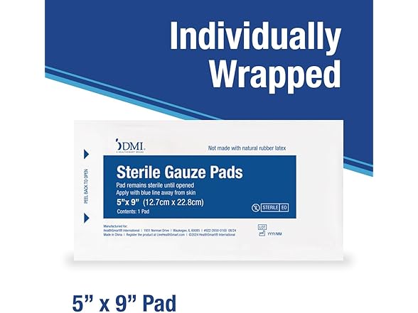 DMI Sterile 20 Pack Abd Abdominal Combine Pads 5x9