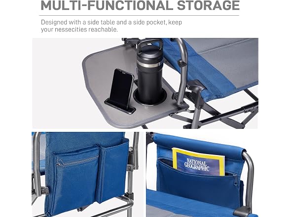 EVER ADVANCED Blue Camping Chair 2 Pack