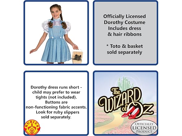 Rubies The Wizard of Oz: Dorothy Costume (Small)