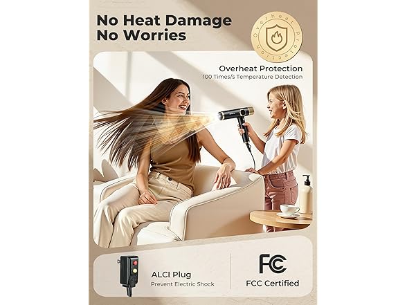 Foldable Hair Dryer with Diffuser