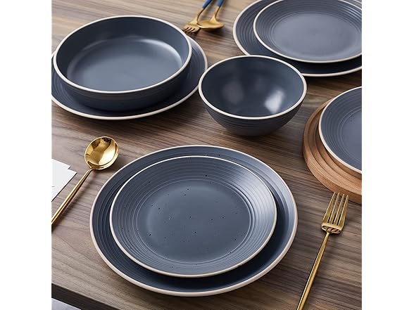 Stone Lain 32Pc Dinnerware Set, Charcoal