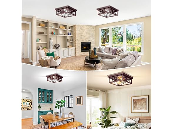 Kondras B0DDBZYJLM 2-Pack Brown Hallway Fixtures Ceiling
