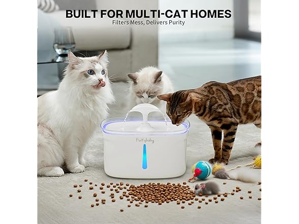 furrybaby Cat Water Fountain - 84oz/2.5L Automatic