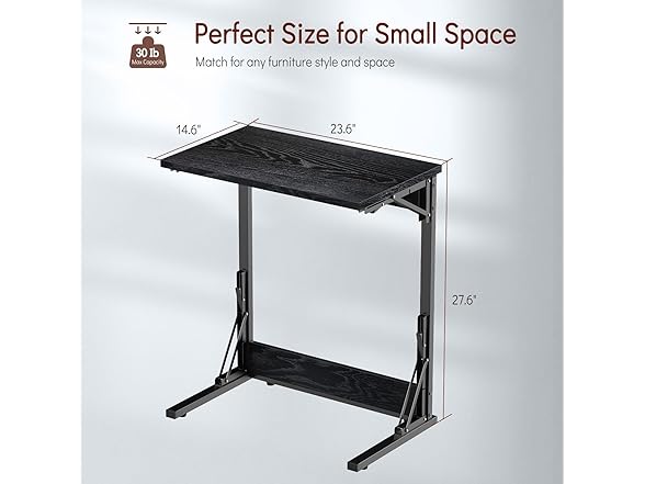 Tatub 24" Folding C Shaped End Table