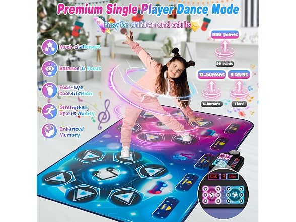 Maysida Dance Mat Toy Gift for Kids Ages 3-12