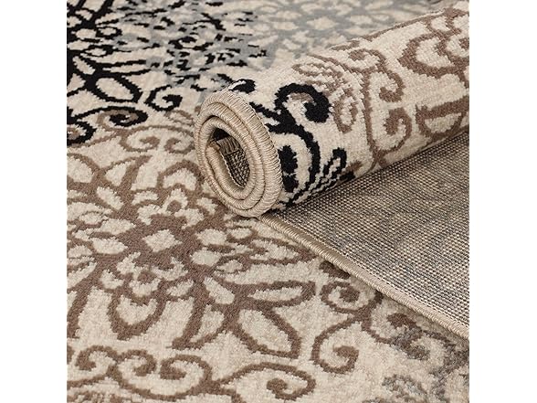 Superior 2'x11' Modern Floral Scroll Indoor Rug