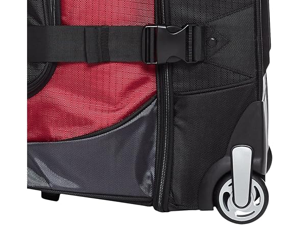 Amazon Basics Ripstop Wheeled Duffel, 35 Inch - Red