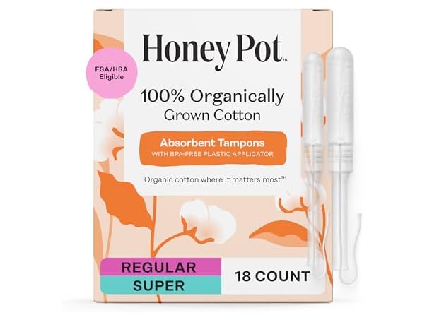 $4.99, Was $7.97, 37% Off! Honey Pot Organic Cotton Tampons 18 Count dealfomo