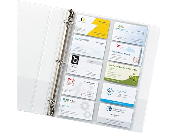 Avery Clear Business Card Organizer Page