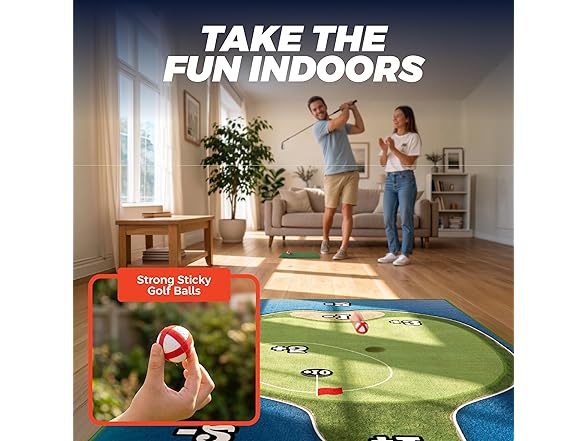 Golf Chipping Game Set w/ Mat & Balls
