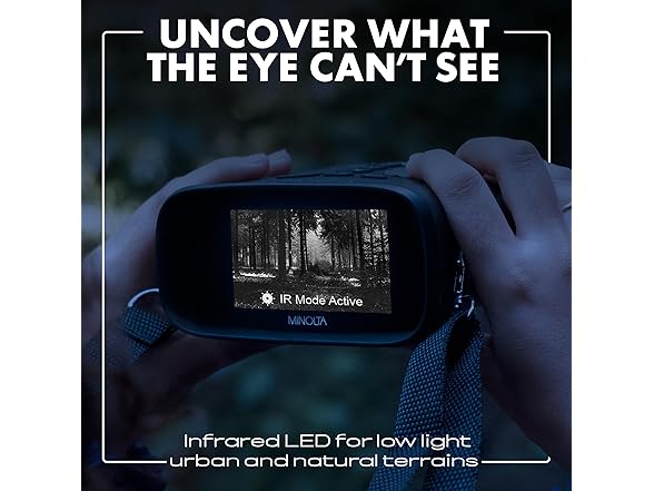 Minolta 10x25 Digital Night Vision Monocular w/Built-in 4K HD Video Camera (Green)