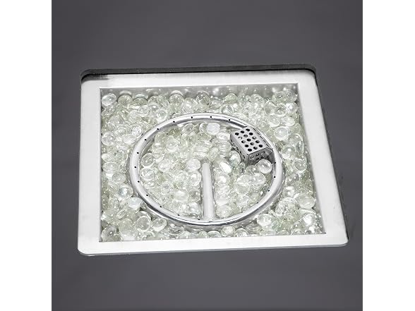 LeisureMod Walbrooke Modern Outdoor Square Fire Pit Table Black