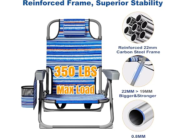 Beach Chair Lay Flat Folding Backpack Beach Chairs
