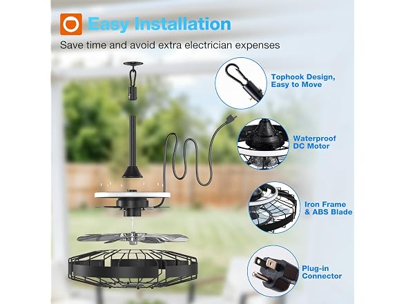 addlon 20in Caged Outdoor Ceiling Fan