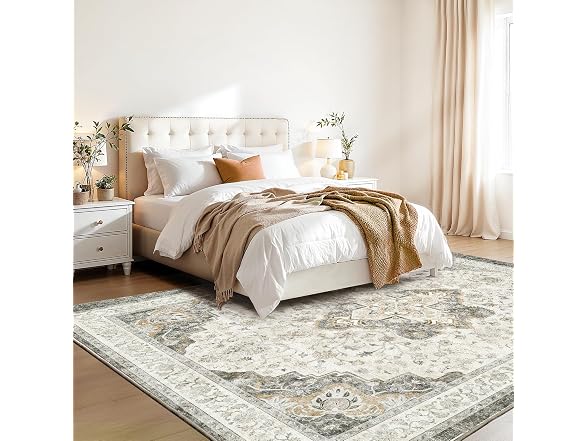 Marsail 8x10 Washable Area Rug, Soft &
