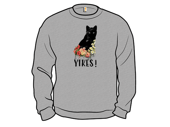 YIKES! Black Cat Vintage Flower