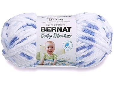 $2.99 Bernat Baby Blanket Yarn, 3.5 oz, Gauge 6 Little Denim dealfomo