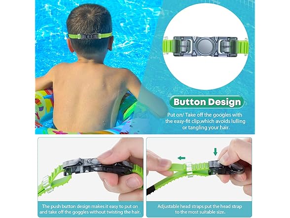 portzon Kids Swim Goggles Anti Fog