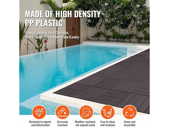 Vevor 921339587147 VEVOR 10 sq. ft Plastic Interl