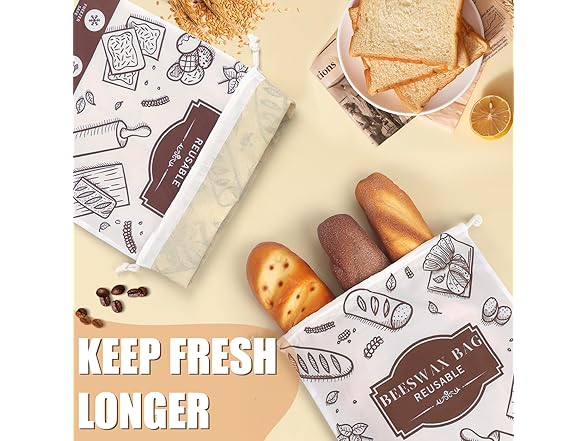 2-Pack Beeswax Bread Bags 