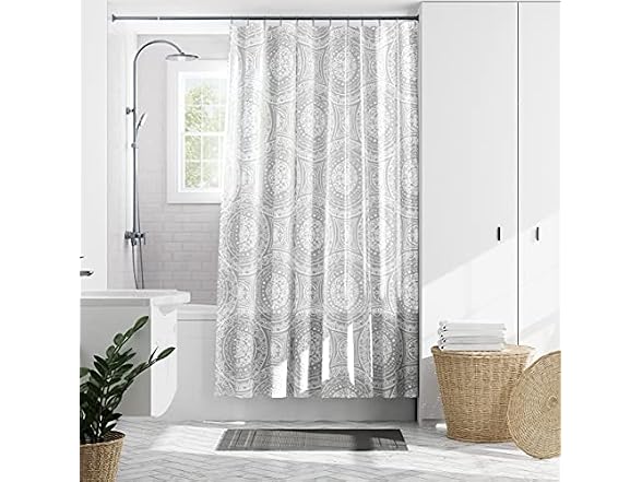 Zenna Home Medallion Waterproof PEVA Shower Curtain