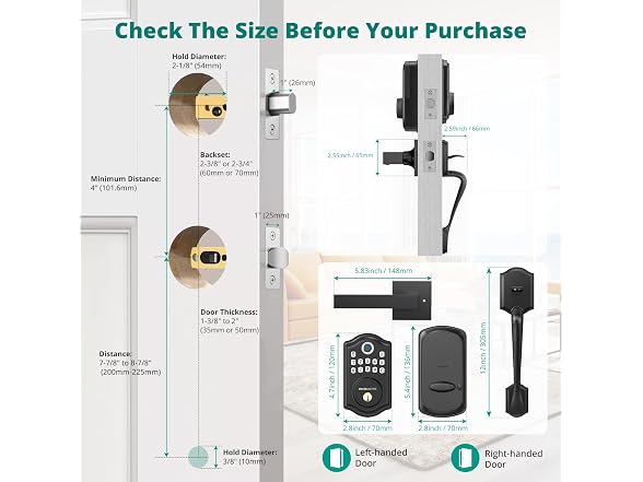 DS10 Keyless Entry Door Lock with Handle Set