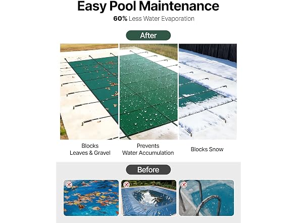 Pool Safety Cover Fits 16x36ft Rectangle
