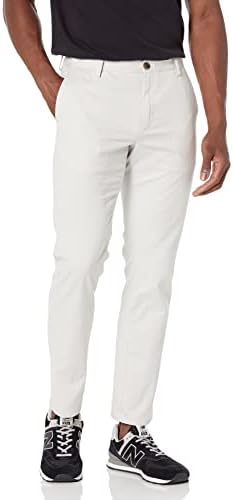 Amazon Essentials Men's Slim-Fit Wrinkle-Resistant Flat-Front Chino Pant, Light Grey, 40W x 29L