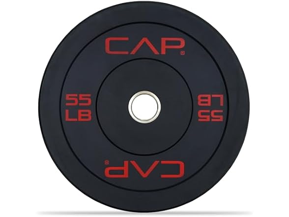 CAP Barbell Economy Olympic Bumper Plate, 55lbs Single
