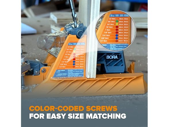 BORA Automatic Pocket Hole Jig w/350 pc Screw Set - Gallery 5