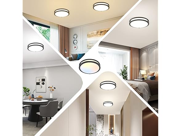 TOBUSA 2-Pack 36W LED Ceiling Lights Black