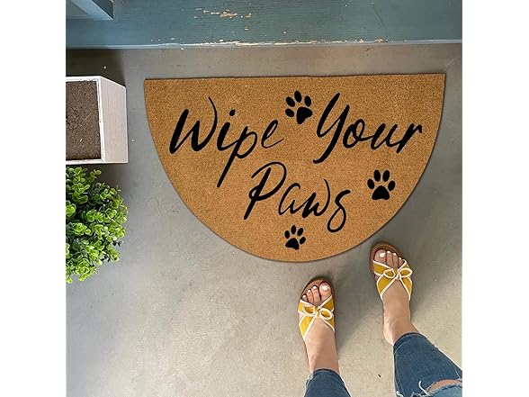 Wipe Your Paws Half Round Doormat