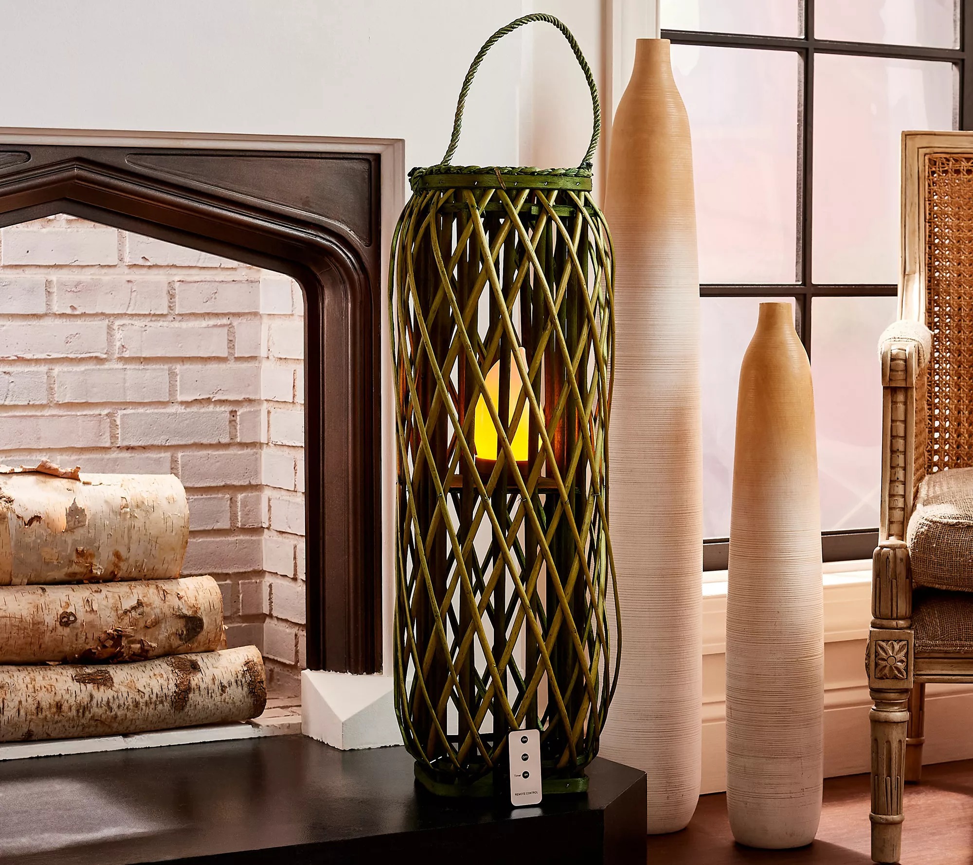 Barbara King 28" Square Wicker Lantern - Gallery 10