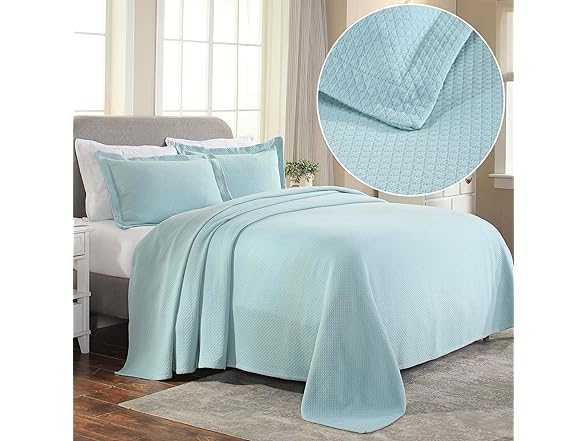 Superior Solitaire Cotton 3 Piece Bedspread Set