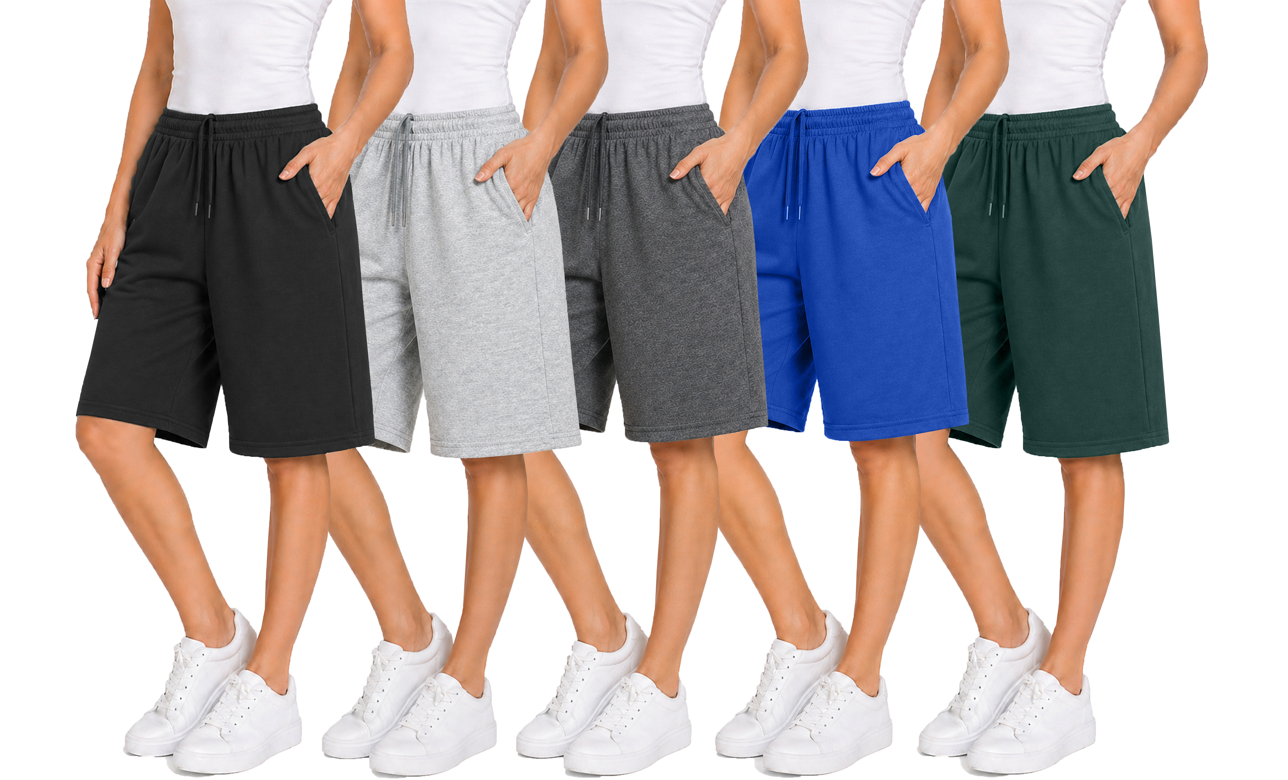 10Pk Womens Loose Fit Lounge Shorts - Gallery 4