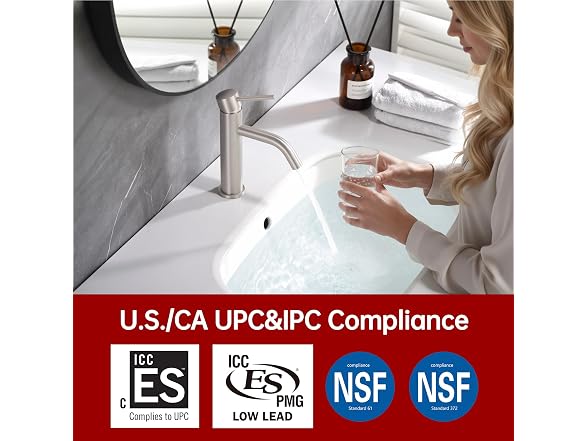 SUMERAIN Bathroom Sink Faucet Brushed