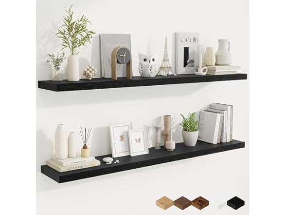 2 Pack Floating Shelves, Black