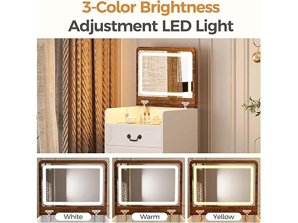 ChicFurnit Makeup Vanity,3-in-1 Vanity Desk