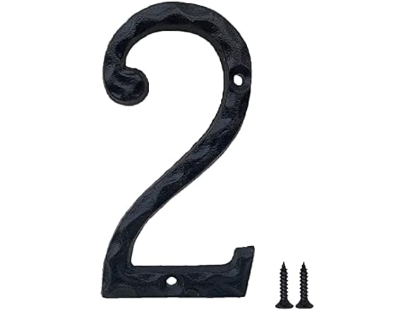 YICC 5.6 Inch Hammered Cast Iron House Number