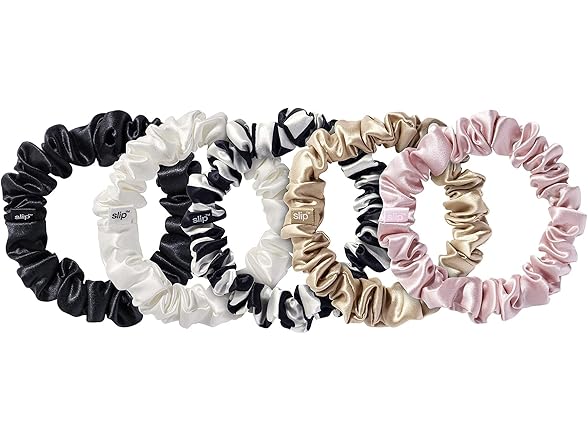 slip Silk Midi Scrunchies - Set of 5 Original Mix