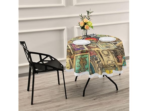 AUUXVA Table Cloth Vintage Tarot Pattern