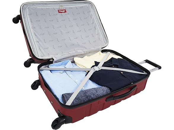 Wrangler 4 Piece Miami Luggage and Packing Cubes Set