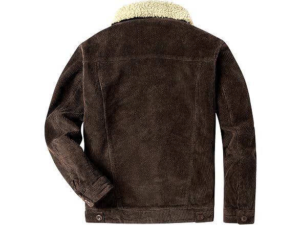 Louechy Men (L) Corduroy Sherpa Lined Jacket Coats