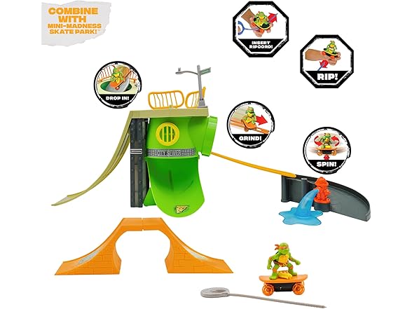 TMNT Toy, Turtle Madness Skate Park Playset