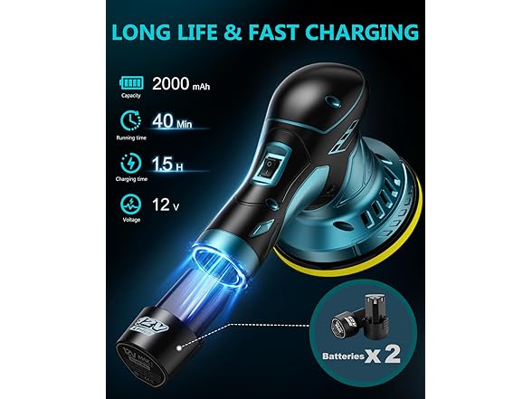 Cordless Car Buffer Polisher Kit