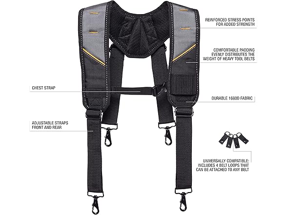ToughBuilt TB-CT-51P Pro Padded Suspenders - Header