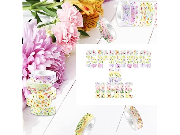 MOZUI Flowers Washi Tapes Set 12pc
