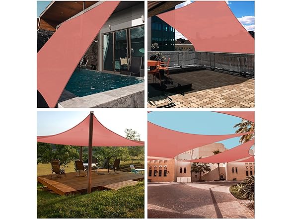 Yescom SHADE SAIL 16Ft SQUARE-Red