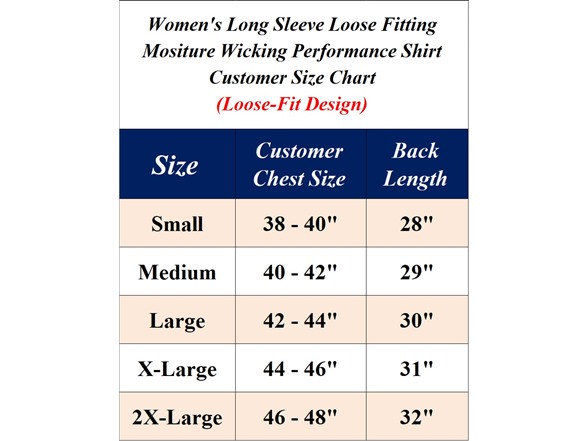 5Pk Womens L/S Loose Fit Performance Shirt